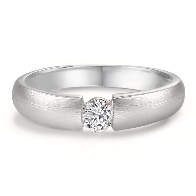 Solitaire ring 18k White Gold Diamond White, 0.20 ct, w-si Ø3.8 mm