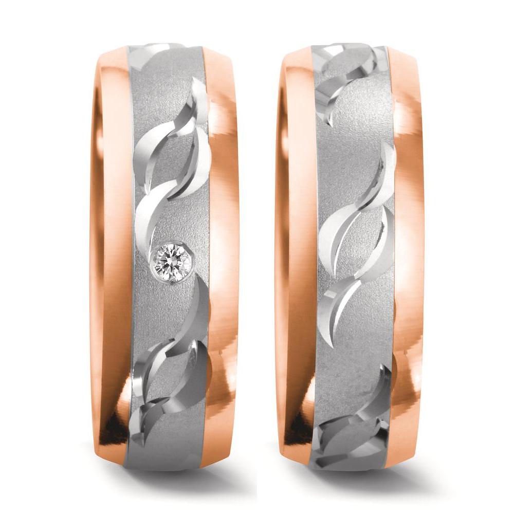 Wedding Ring 18k White Gold, 18k Red Gold