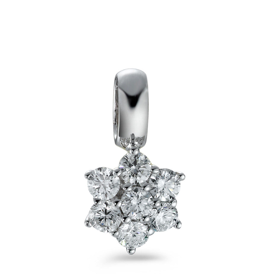 Pendant 18k White Gold Diamond White, 0.50 ct, 7 Stones, brilliant, w-si