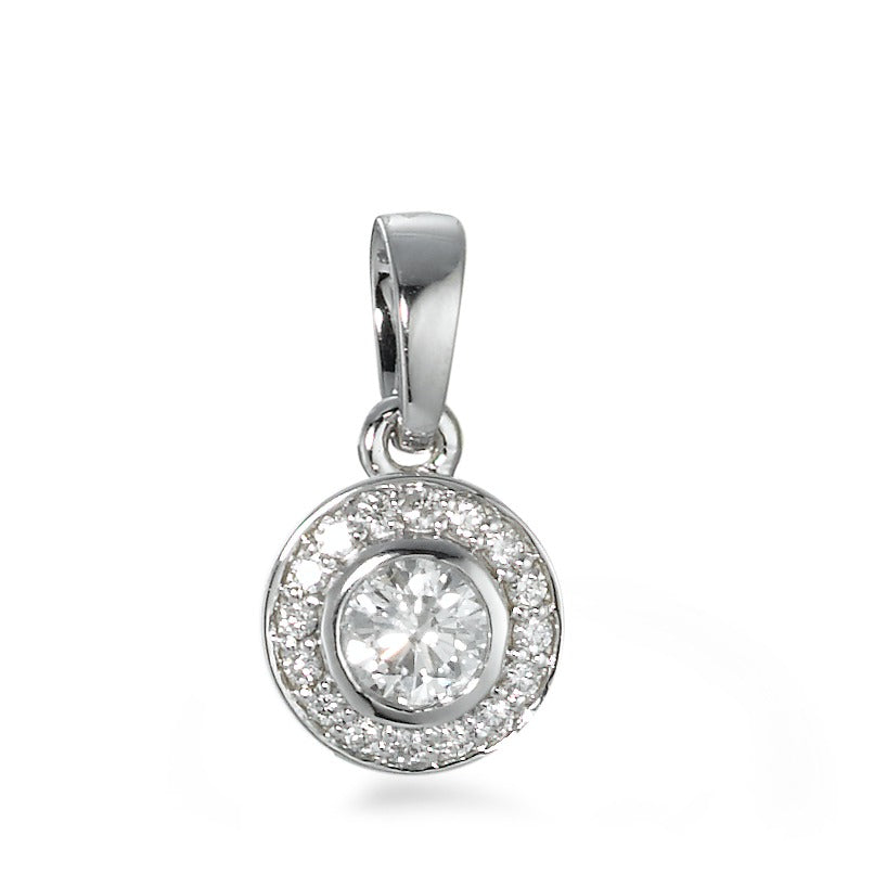 Pendant 18k White Gold Diamond 0.27 ct, 17 Stones, w-si