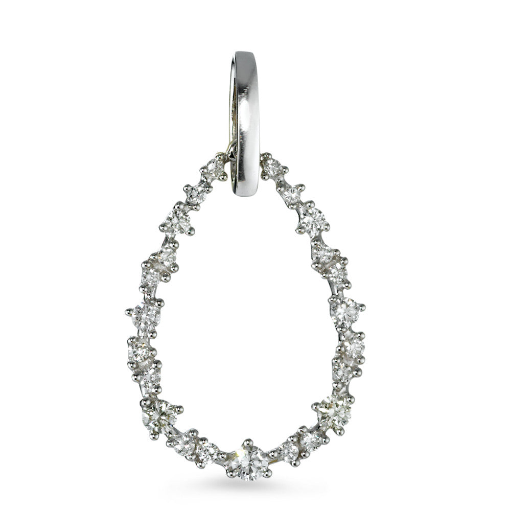 Pendant 18k White Gold Diamond White, 0.33 ct, 23 Stones, brilliant, w-si