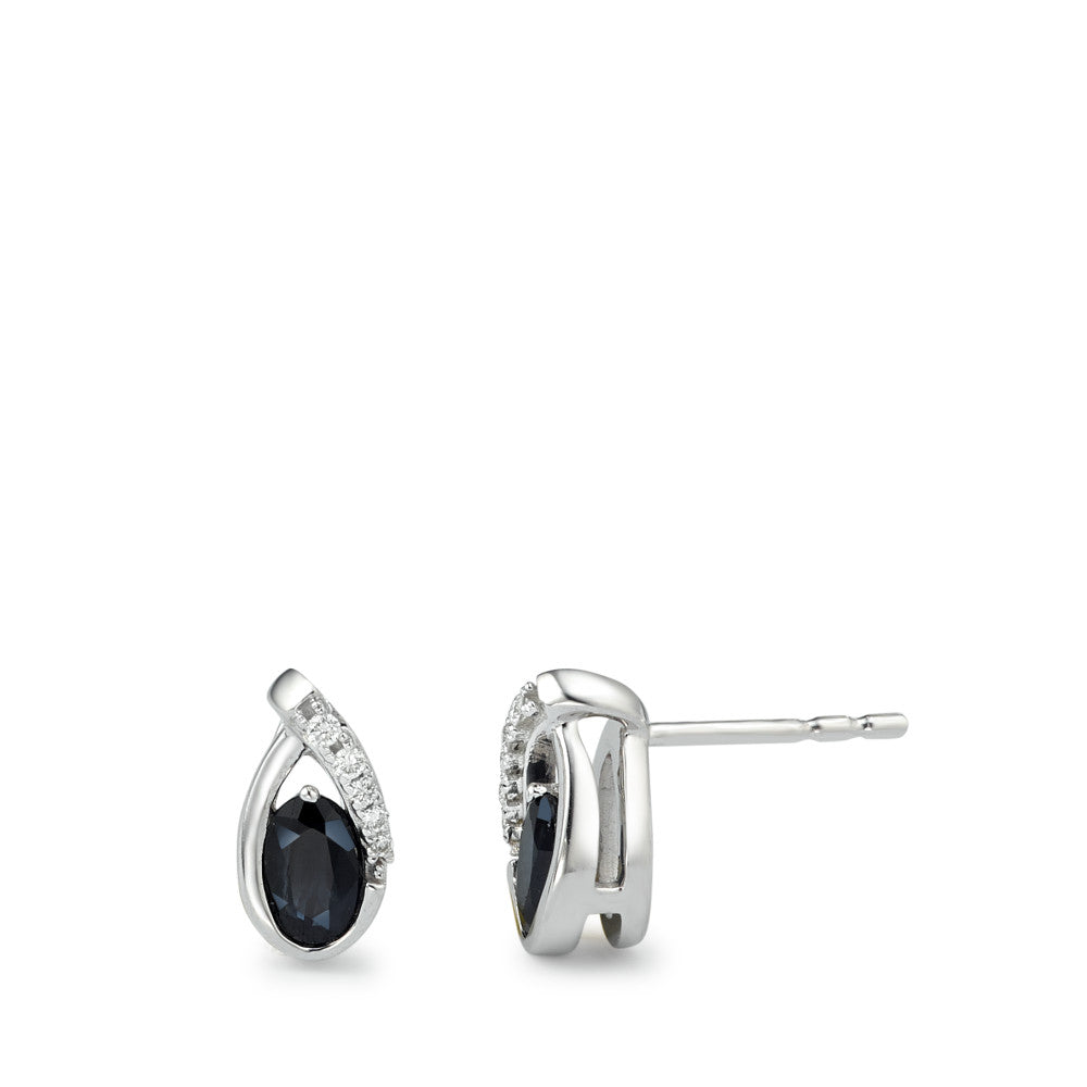 Stud earrings 9k White Gold Sapphire 10 Stones