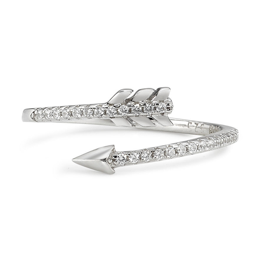 Ring Silver Zirconia Rhodium plated Arrow