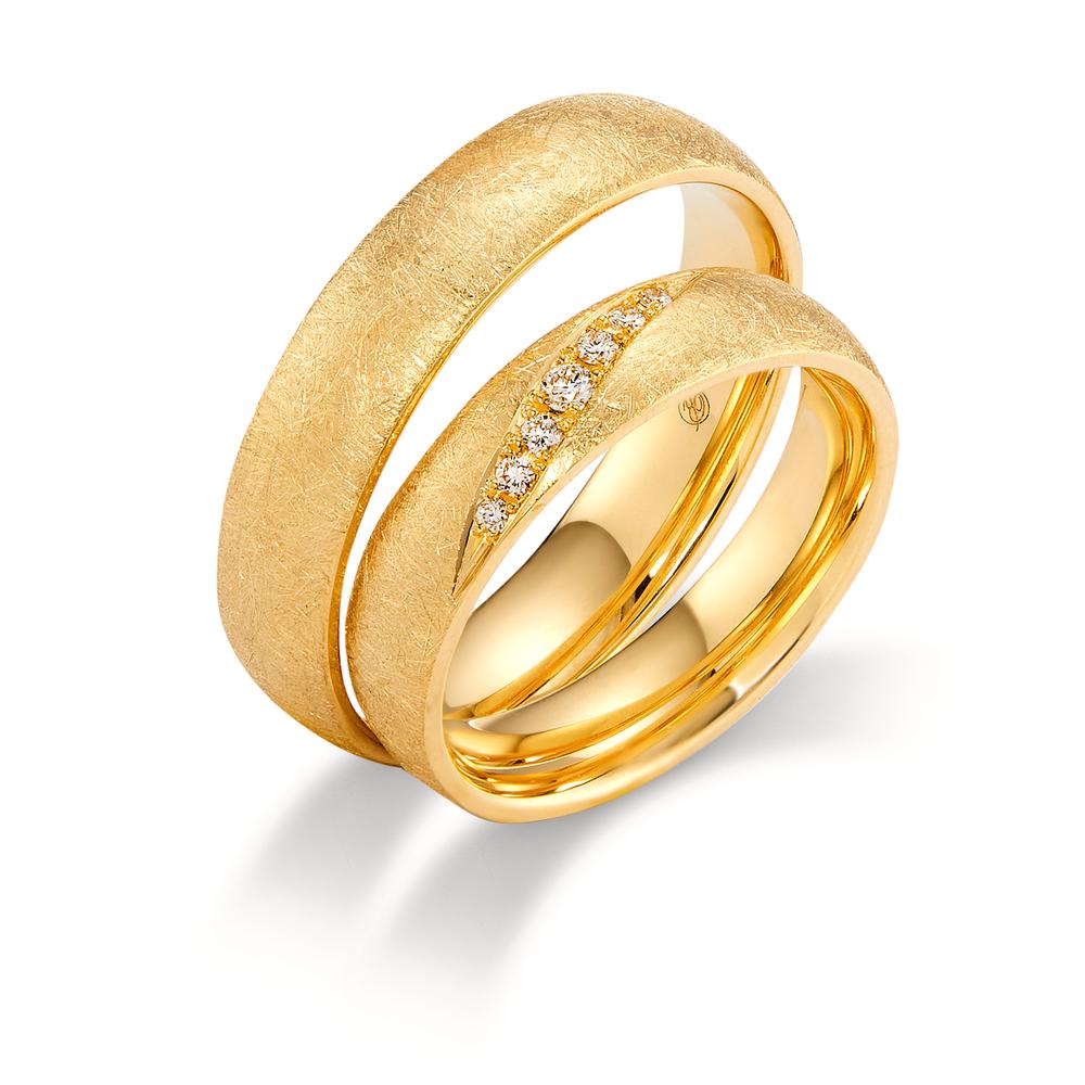 Wedding Ring 18k Yellow Gold Diamond 0.066 ct, tw-vsi