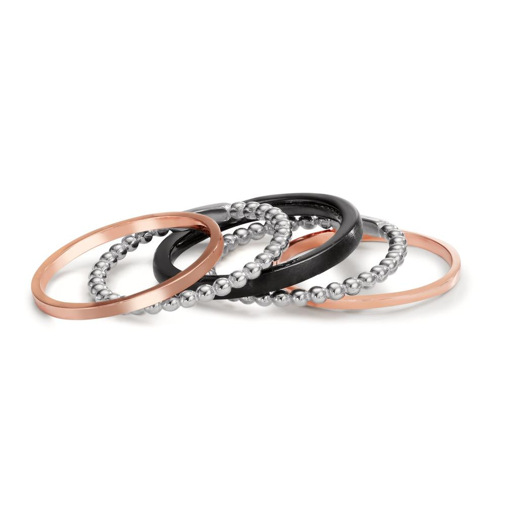Ring 14k Red Gold, 14k White Gold, Carbon