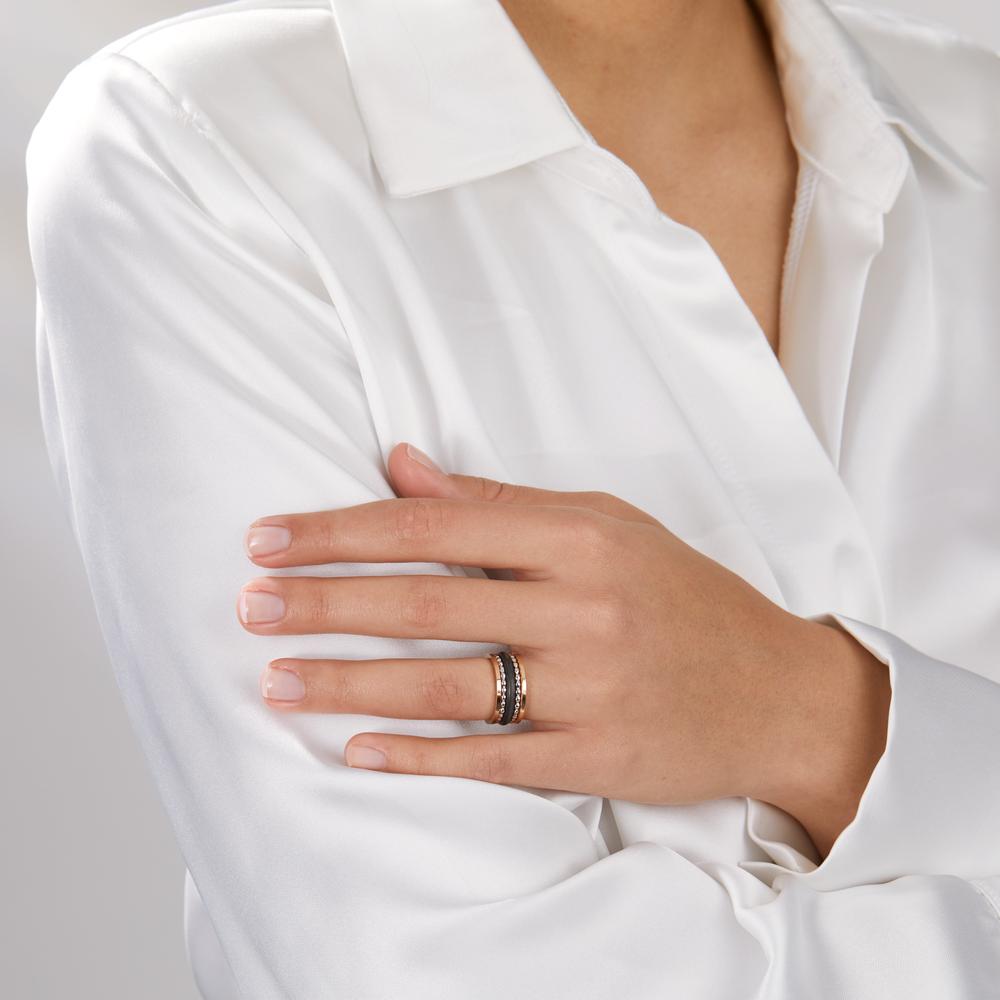 Ring 14k Red Gold, 14k White Gold, Carbon