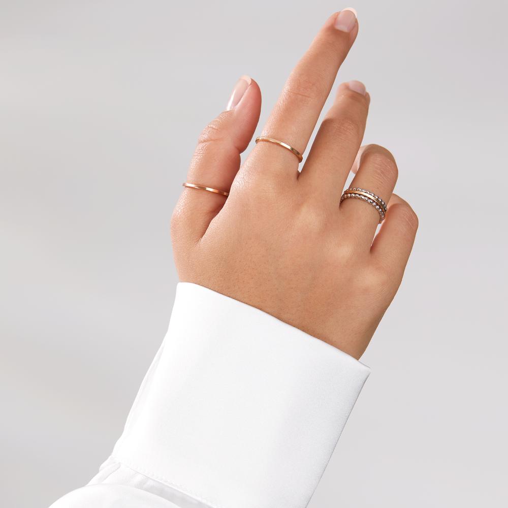 Ring 14k Red Gold, 14k White Gold, Carbon