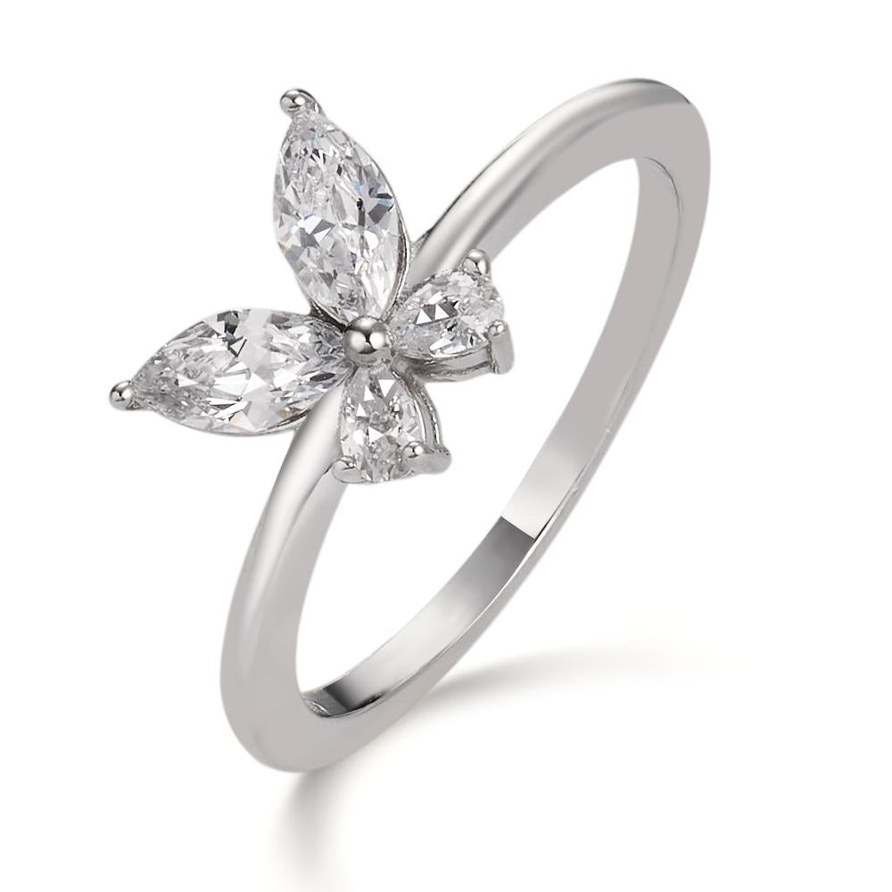 Ring Silver Zirconia Rhodium plated Butterfly Ø8.5 mm
