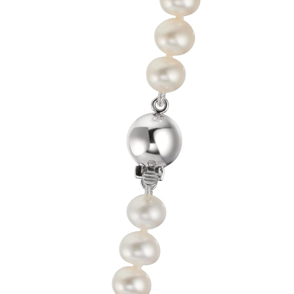 Necklace 18k White Gold Freshwater pearl 5-6 mm 42 cm