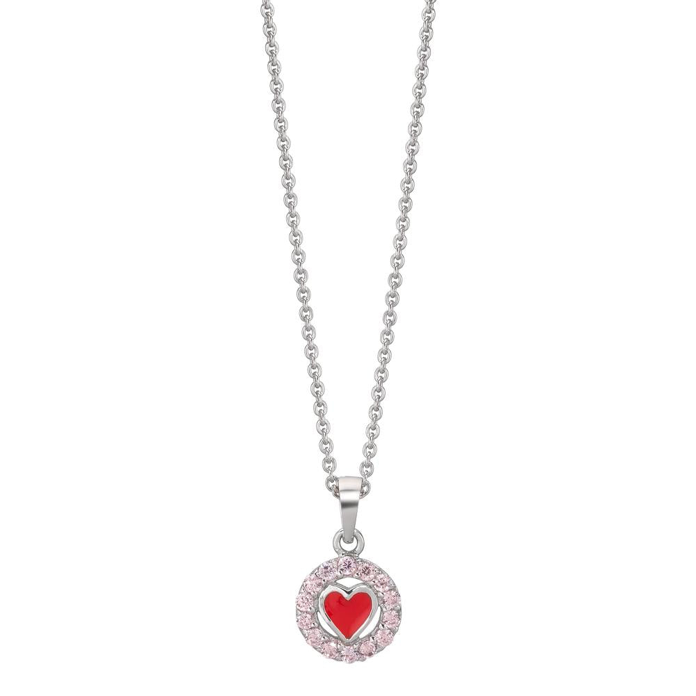 Necklace with pendant Silver Zirconia Rose Rhodium plated 36-38 cm