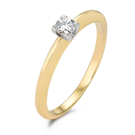 Solitaire ring 18k Yellow Gold Diamond 0.20 ct, w-si