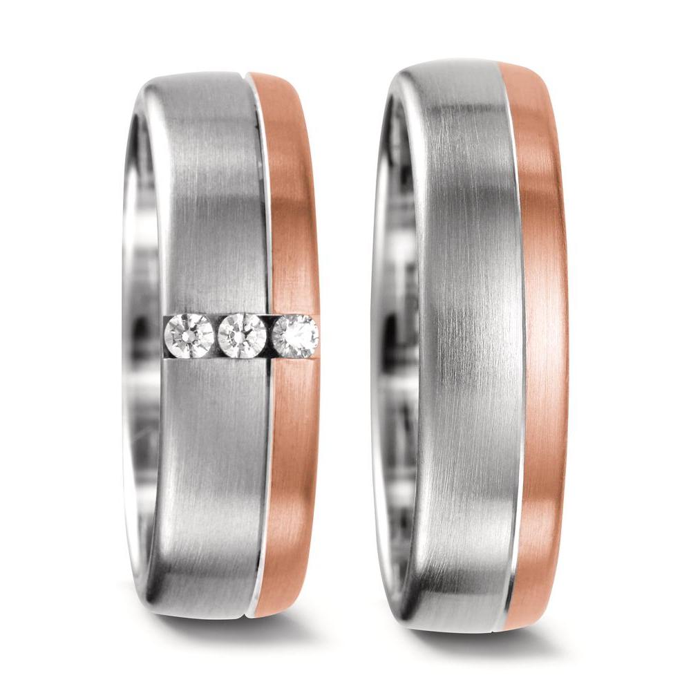 Wedding Ring 18k White Gold, 18k Red Gold
