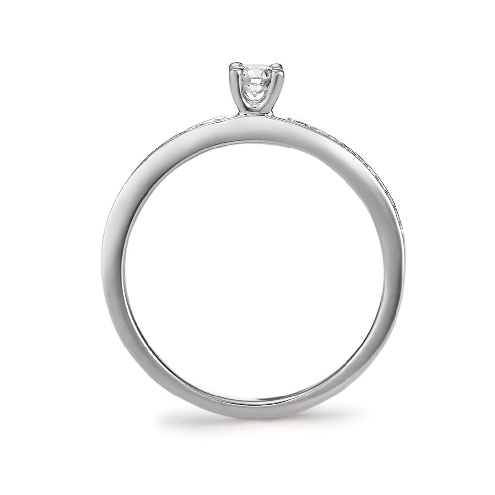 Solitaire ring 18k White Gold Diamond White, 0.20 ct, brilliant, w-si Ø3 mm