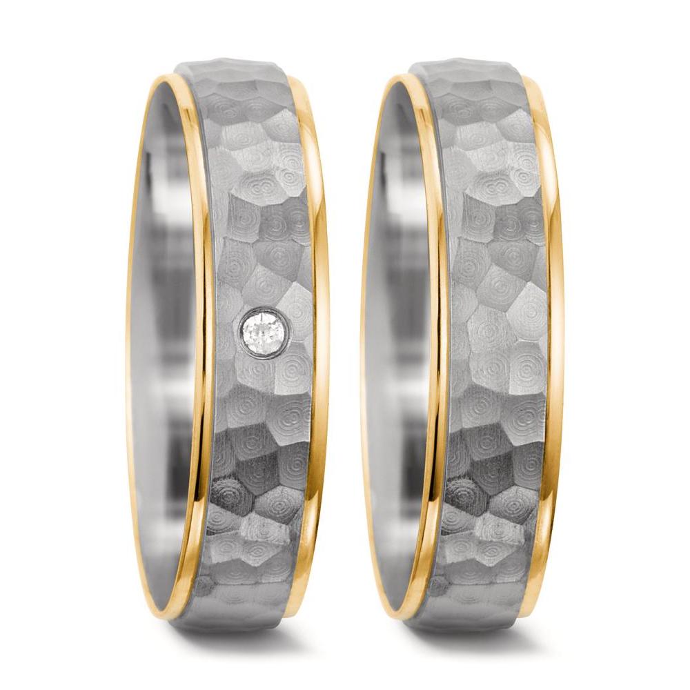 Wedding Ring 18k White Gold, 18k Yellow Gold