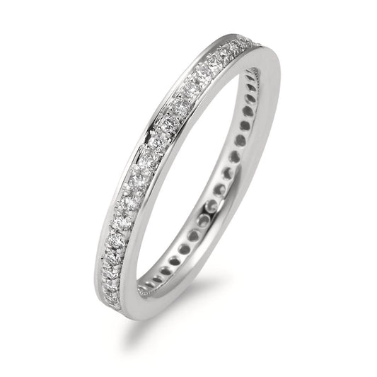 Memory ring 18k White Gold Diamond White, 0.33 ct, 42 Stones, brilliant, w-si