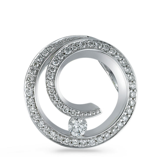 Pendant 18k White Gold Diamond 0.30 ct, 50 Stones, brilliant, w-si Ø16 mm