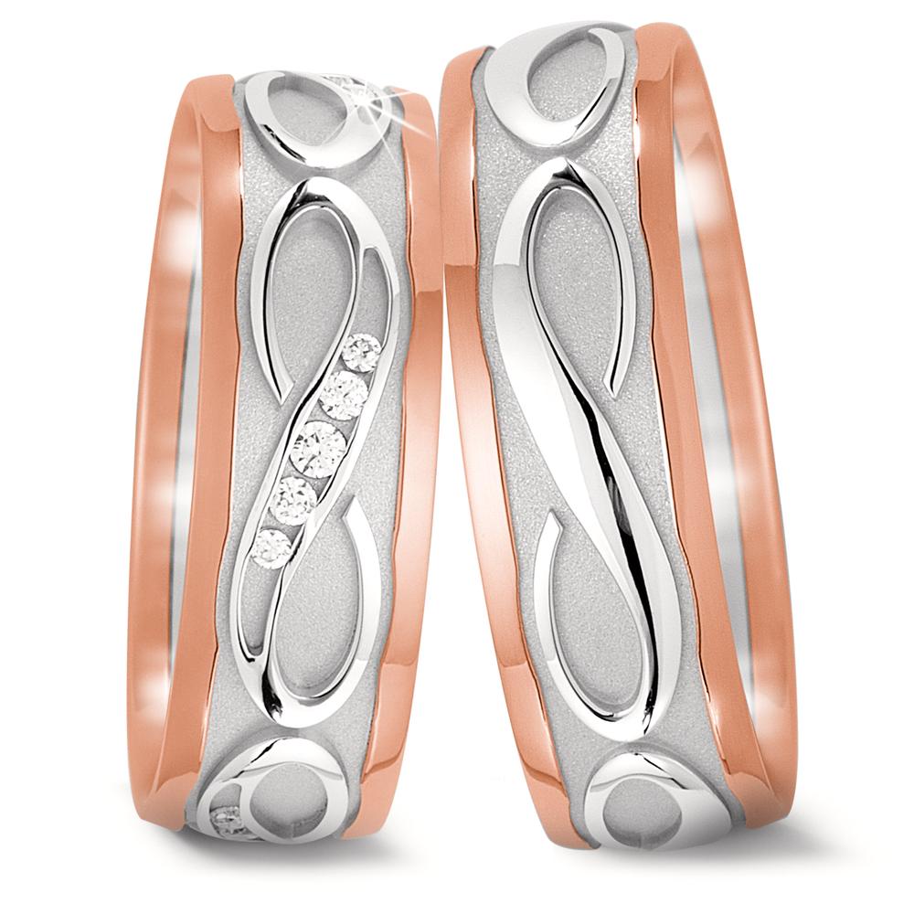 Wedding Ring 18k White Gold, 18k Red Gold Infinity