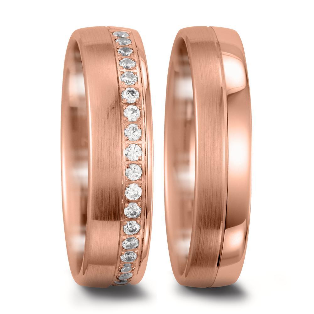 Wedding Ring 18k Rose Gold Diamond 0.23 ct, 23 Stones, tw-si