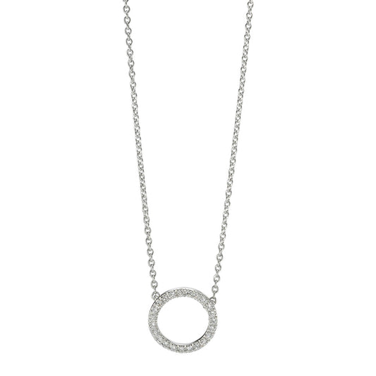 Necklace 18k White Gold Diamond 0.115 ct, 23 Stones, w-si 42 cm Ø10 mm