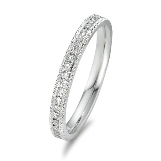 Memory ring 18k White Gold Diamond 0.41 ct, 41 Stones, w-si