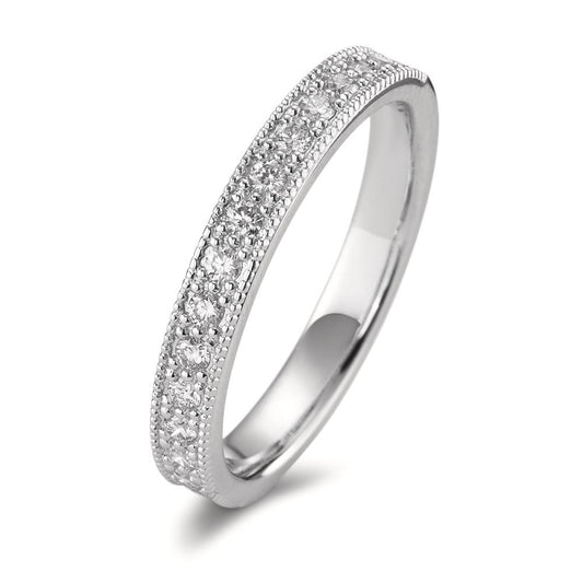Memory ring 18k White Gold Diamond 0.25 ct, 15 Stones, brilliant, w-si