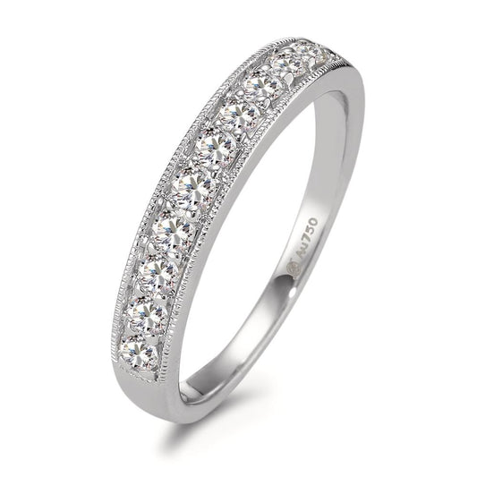 Memory ring 18k White Gold Diamond 0.35 ct, 10 Stones, w-si
