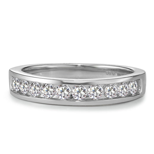 Memory ring 18k White Gold Diamond 0.50 ct, 10 Stones, w-si
