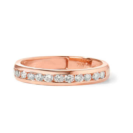Memory ring 18k Red Gold Diamond 0.50 ct, 15 Stones, w-si