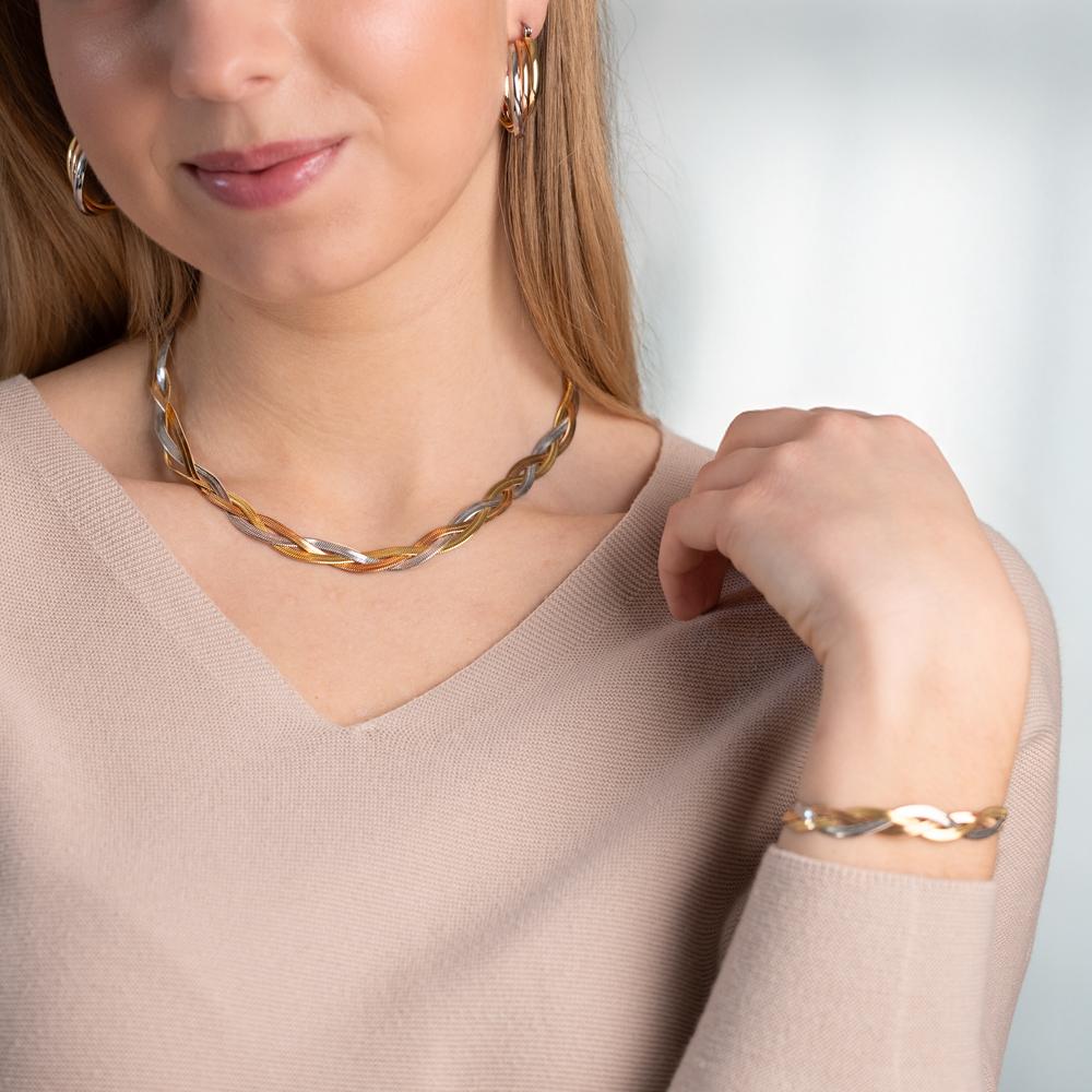 Bracelet Stainless steel Tricolor Tricolor 18-21 cm