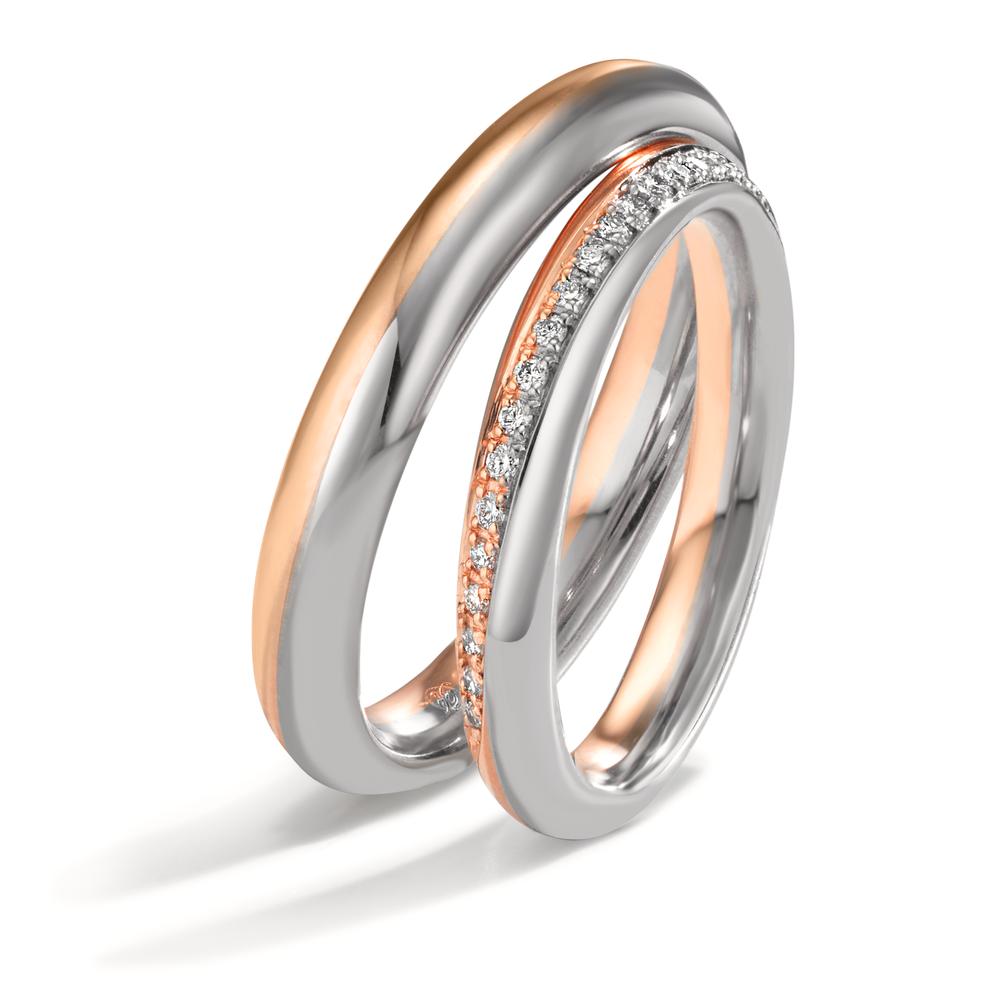 Wedding Ring 18k White Gold, 18k Rose Gold
