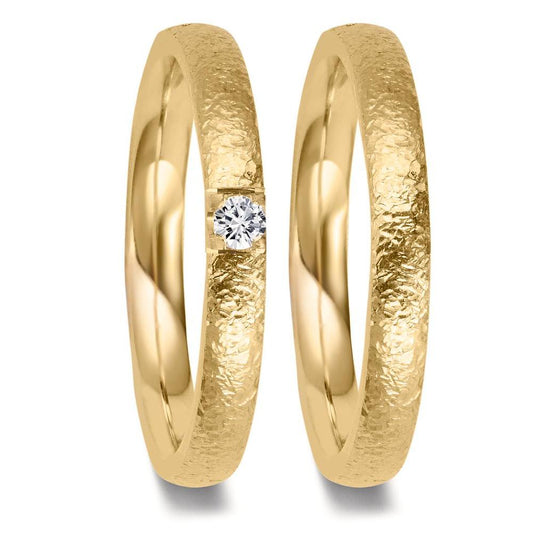 Wedding Ring 18k Yellow Gold Diamond 0.09 ct, w-vsi