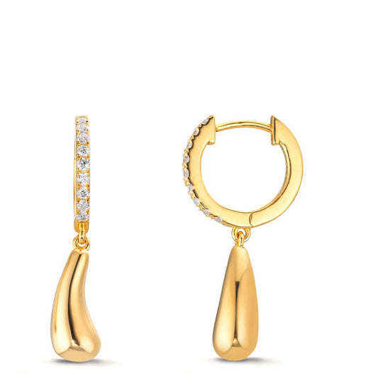 Hinged hoop Silver Yellow Gold plated