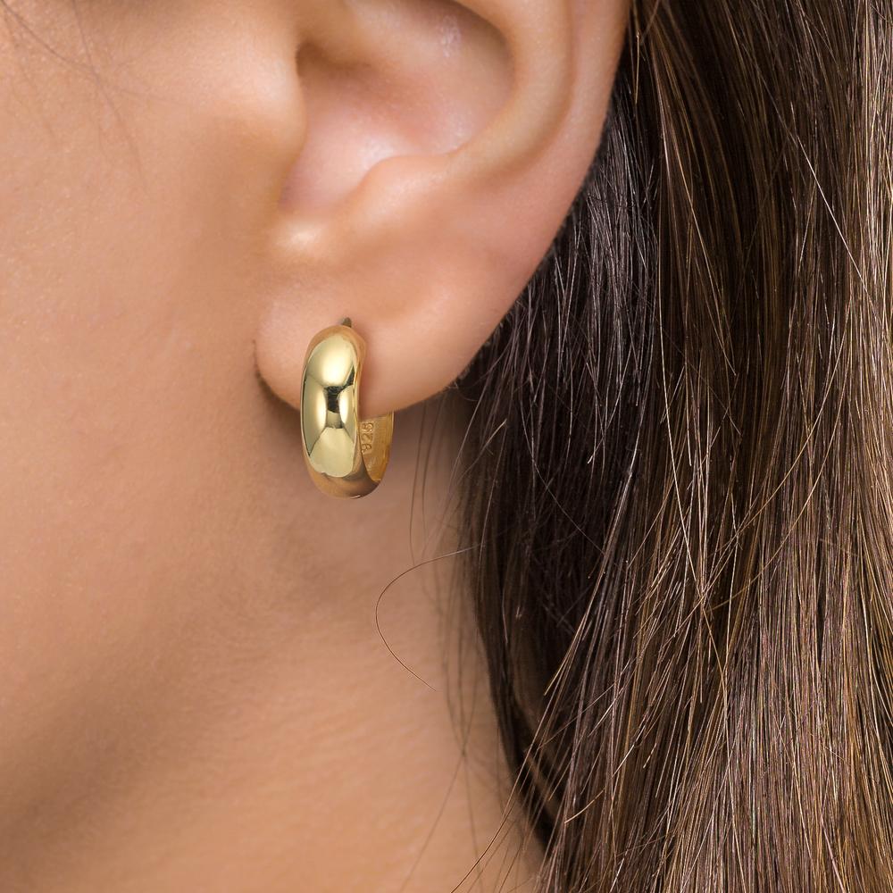 Hinged hoop Silver Yellow Gold plated