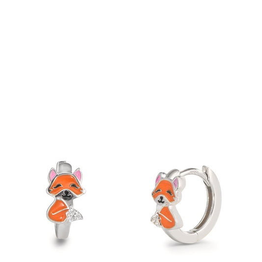 Hinged hoop Silver Rhodium plated Fox