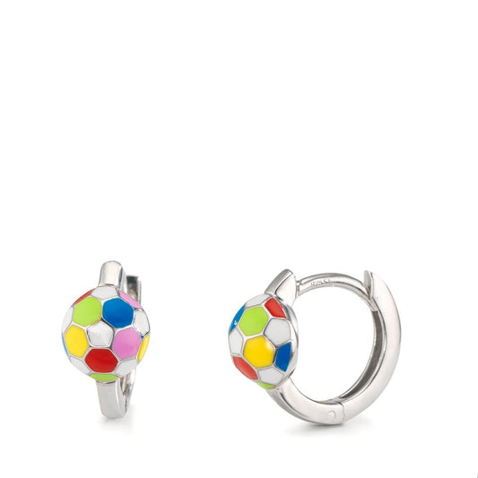 Hinged hoop Silver Rhodium plated Football