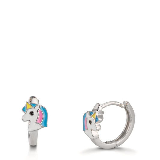 Hinged hoop Silver Rhodium plated Unicorn