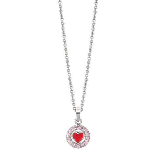 Necklace with pendant Silver Zirconia Rose Rhodium plated 36-38 cm